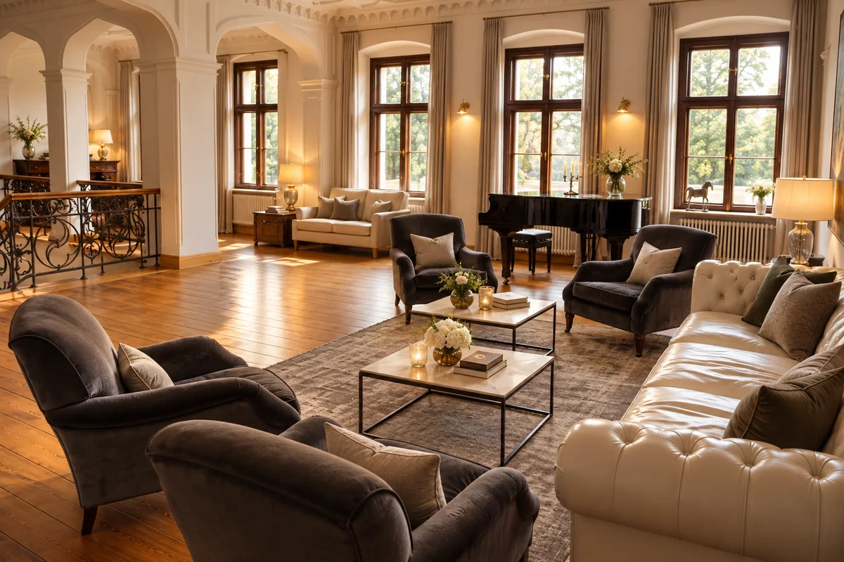 Lounge und Sitzbereich im Schloss Reichenow