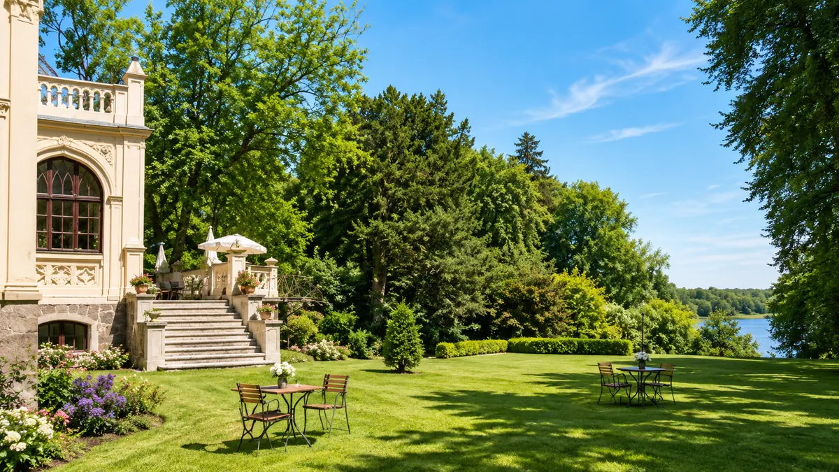 Schlosspark als Kulisse für eine Hochzeit in Reichenow