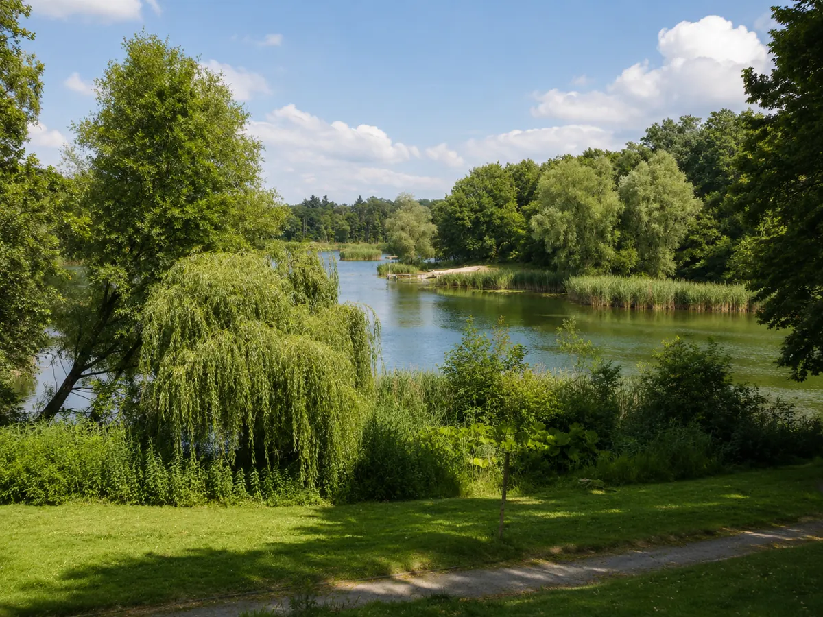 Blick über den Schlosssee und die Natur rund um Schloss Reichenow